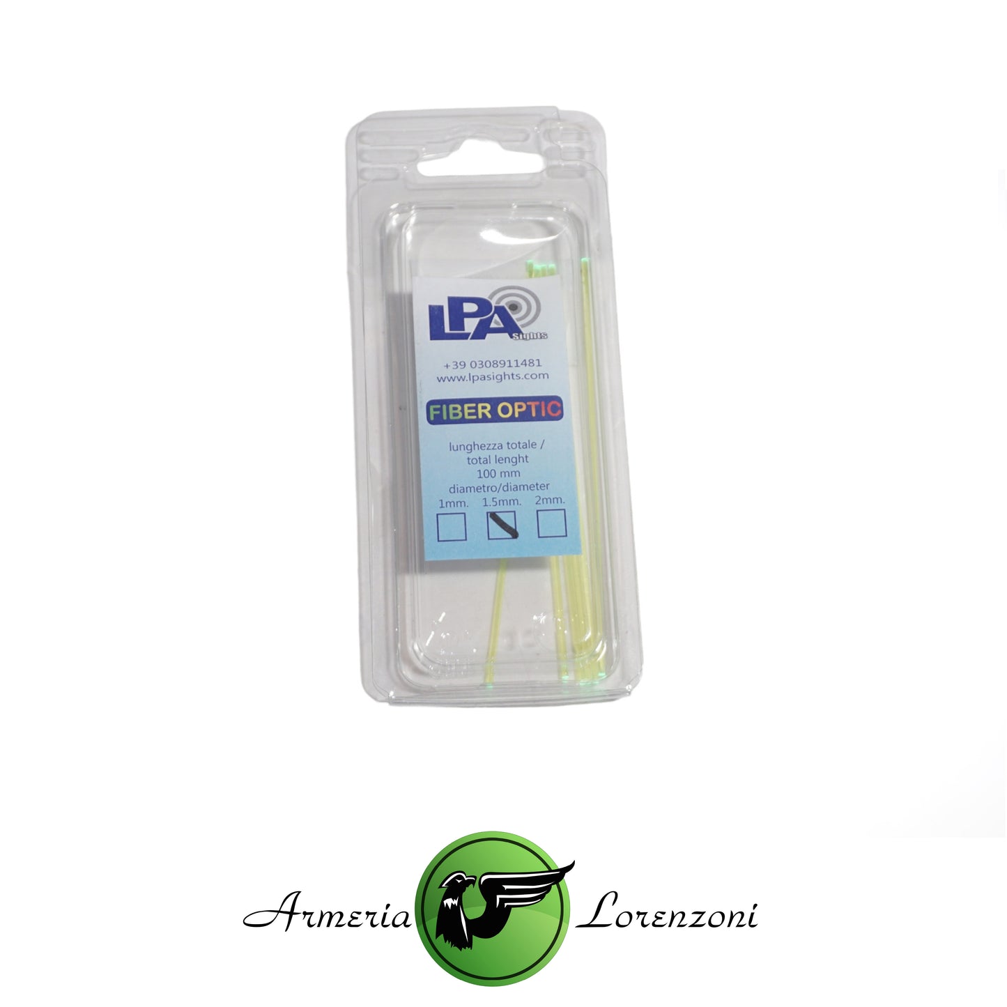 LPA FIBRE OTTICHE GIALLO FLUO 10CM LUNGHEZZA 1.5mm DIAMETRO