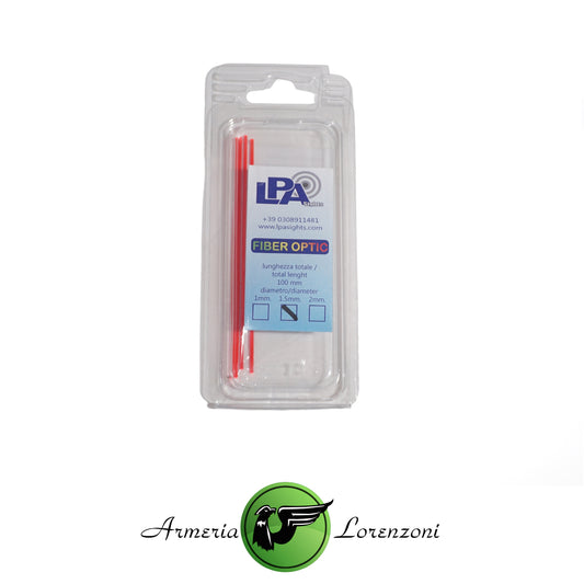 LPA FIBRE OTTICHE ROSSE 10 CM LUNGHEZZA 1.5mm DIAMETRO