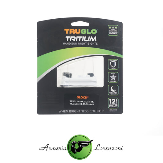 TRUGLO SET TACCHE DI MIRA TRITIUM PRO SIGHT GLOCK INSERTO WHITE LOW PROFILE