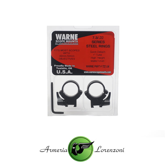 WARNE QUICK DETACH 1" TUBE HIGH HEIGHT MATTE FINISH