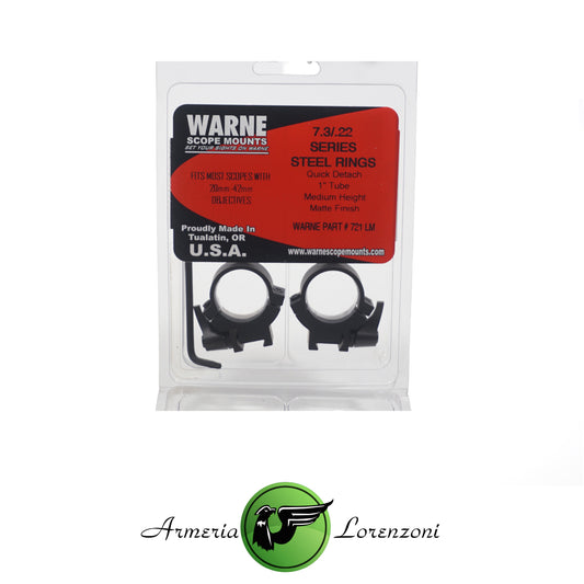 WARNE QUICK DETACH 1"TUBE MEDIUM HEIGHT MATTE FINISH