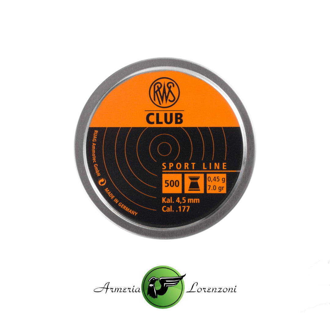RWS COMPRESSED AIR PELLETS CLUB CAL 4.5MM 0.45 G