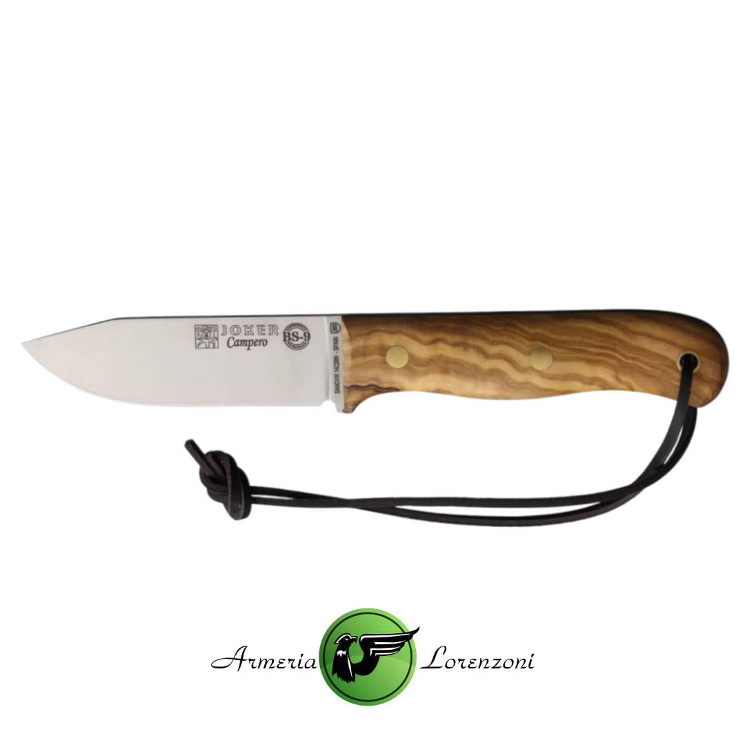 JOKER COLTELLO CAMPERO LAMA IN ACCIAIO FISSA OLIVE WOOD CO-112