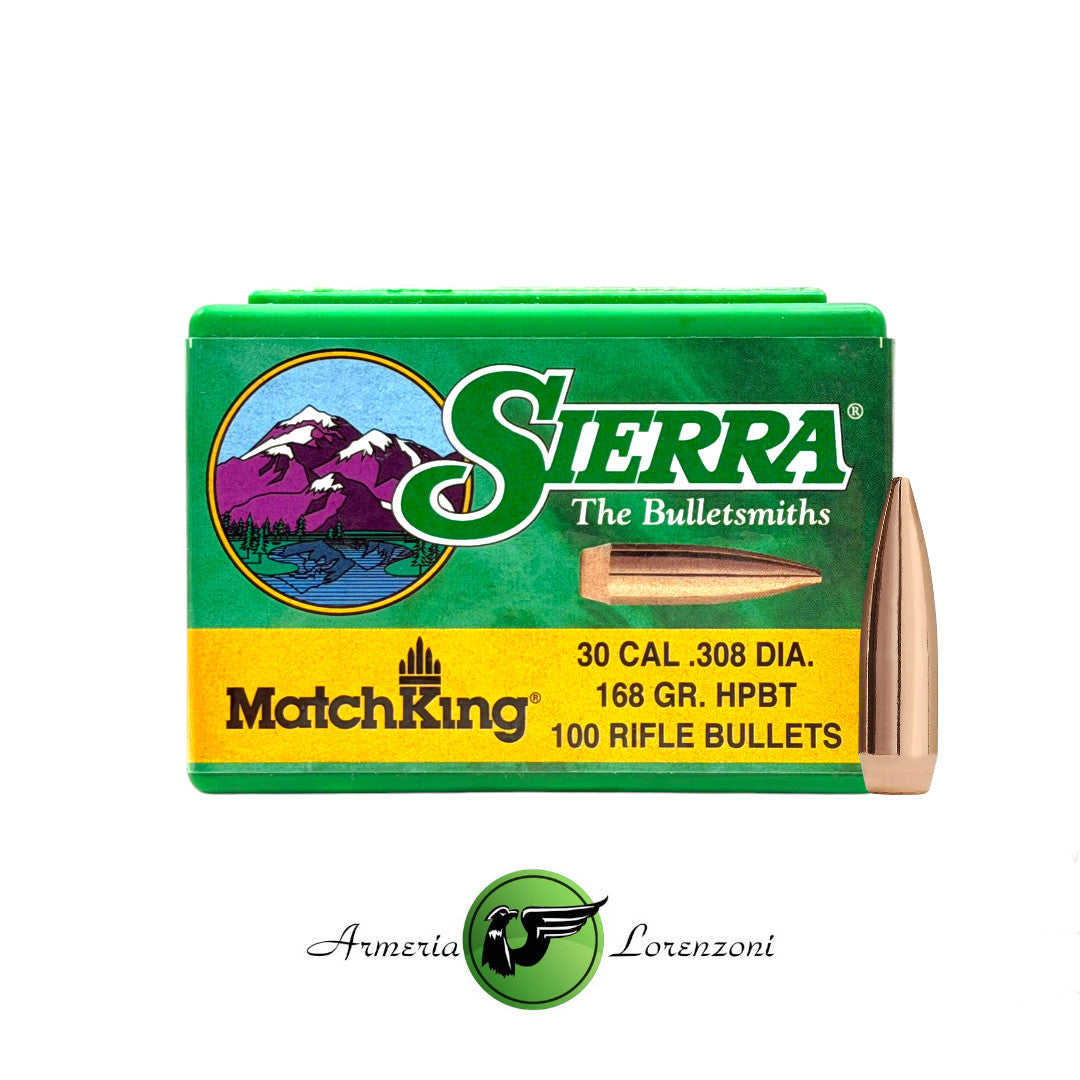 SIERRA PALLE MATCHKING 30 CAL .308 DIA. 168 GR. HPBT 100PZ #2200