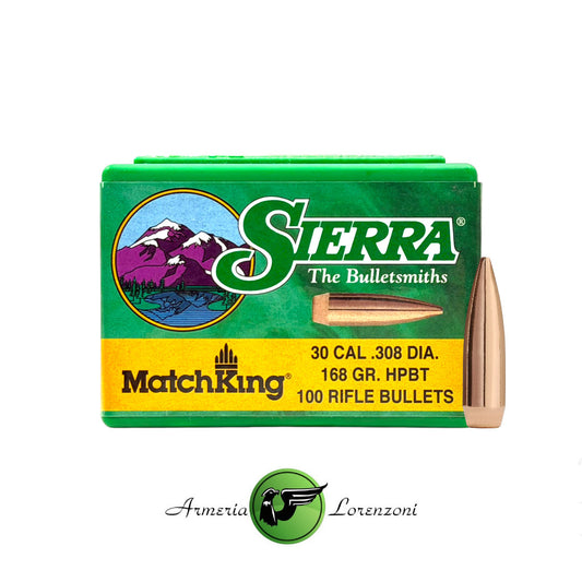 SIERRA PALLE MATCHKING 30 CAL .308 DIA. 168 GR. HPBT 100PZ #2200