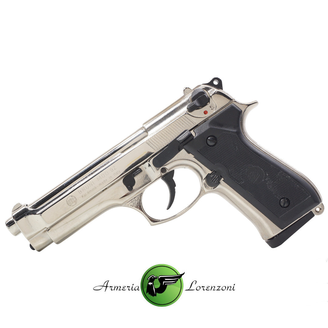 BRUNI PISTOLA A SALVE MOD 92 CAL 8MM NICKEL