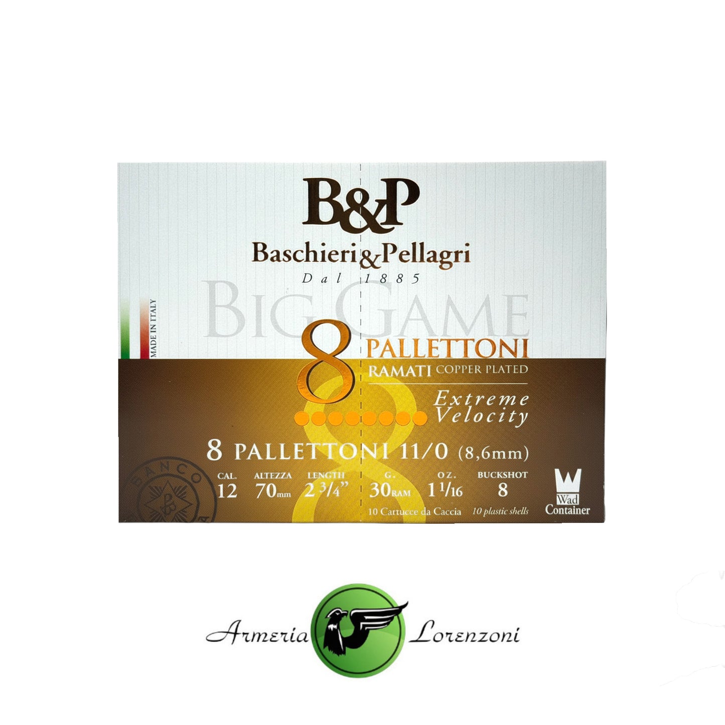 BASCHIERI & PELLAGRI BIG GAME 8 PALLETTONI 11/0 CAL 12